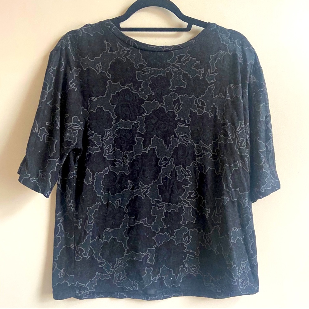Topshop black oversized t-shirt with flower print
